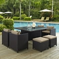 thumbnail image 1 of Modway Inverse 9 Piece Patio Dining Set in Espresso and Mocha, 1 of 5