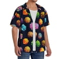 thumbnail image 2 of Gukieu Lovely Planet Print Men's Short-sleeved Shirts, Button-down Pocket Shirts, T-shirts, Beach Vacation Travel Summer Clothing-Large, 2 of 5