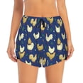 thumbnail image 3 of Uemuo Funny Chicken Pattern Women's Athletic Shorts High Waisted Running Shorts with Liner Pockets Gym Elastic Workout Shorts-Small, 3 of 9