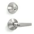 thumbnail image 4 of Stainless Steel Entry Door Handle Combo Lock Set with Deadbolt and 8 KW1 Keys Total (2-Pack, Keyed Alike), 4 of 14