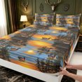 thumbnail image 4 of Manfei Aquatic Bird Pattern Queen Sheets,Rustic Mallard Duck Queen Sheet Sets,4-Piece,1 Flat Sheet,1 Fitted Sheet and 2 Pillowcases, 4 of 6