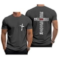 thumbnail image 2 of Ankishi Christian T Shirts for Men Cross Crewneck Casual Graphic Tees Loose Fit Basic Tops Short Sleeve for Travel Commuting, 2 of 7
