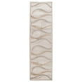 thumbnail image 1 of LR Home Tranquility Beige 2 Ft. x 7 Ft. Serpentine Stripes Beach Runner Rug, 1 of 9