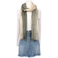 thumbnail image 2 of INSPIRE CHIC Women Gradient Color Ombre Cotton Linen Scarves, Soft Neckerchief Hijab Head Scarf Wraps Shawl 74.8"x35.4" Reseda Green+Beige, 2 of 6