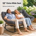 thumbnail image 4 of RADIATA 2-Person Outdoor Patio Rocking Loveseat, 600 lb Weight Capacity, 58" Extra-Wide Double Rocking Chair with 5.1" Thick Cushion & Reinforced Steel Frame, Dark Gray, 4 of 10