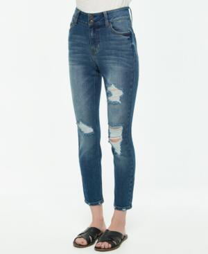 Vanilla Star Juniors Ripped Double-Button Bootcut Jeans