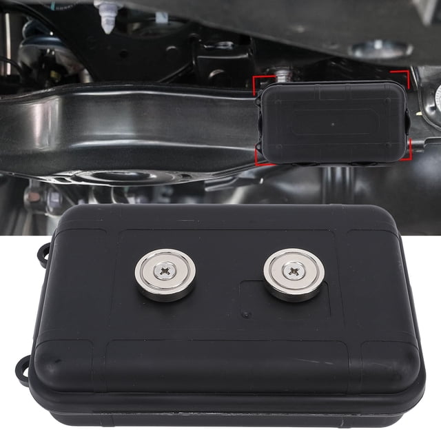 Caja Caja De Almacenamiento Magnética 15,5x10x4,5 Cm A Prueba De Agua Debajo Del Soporte Magnético Para Llaves Del Coche Con 4 Hebillas De Seguridad