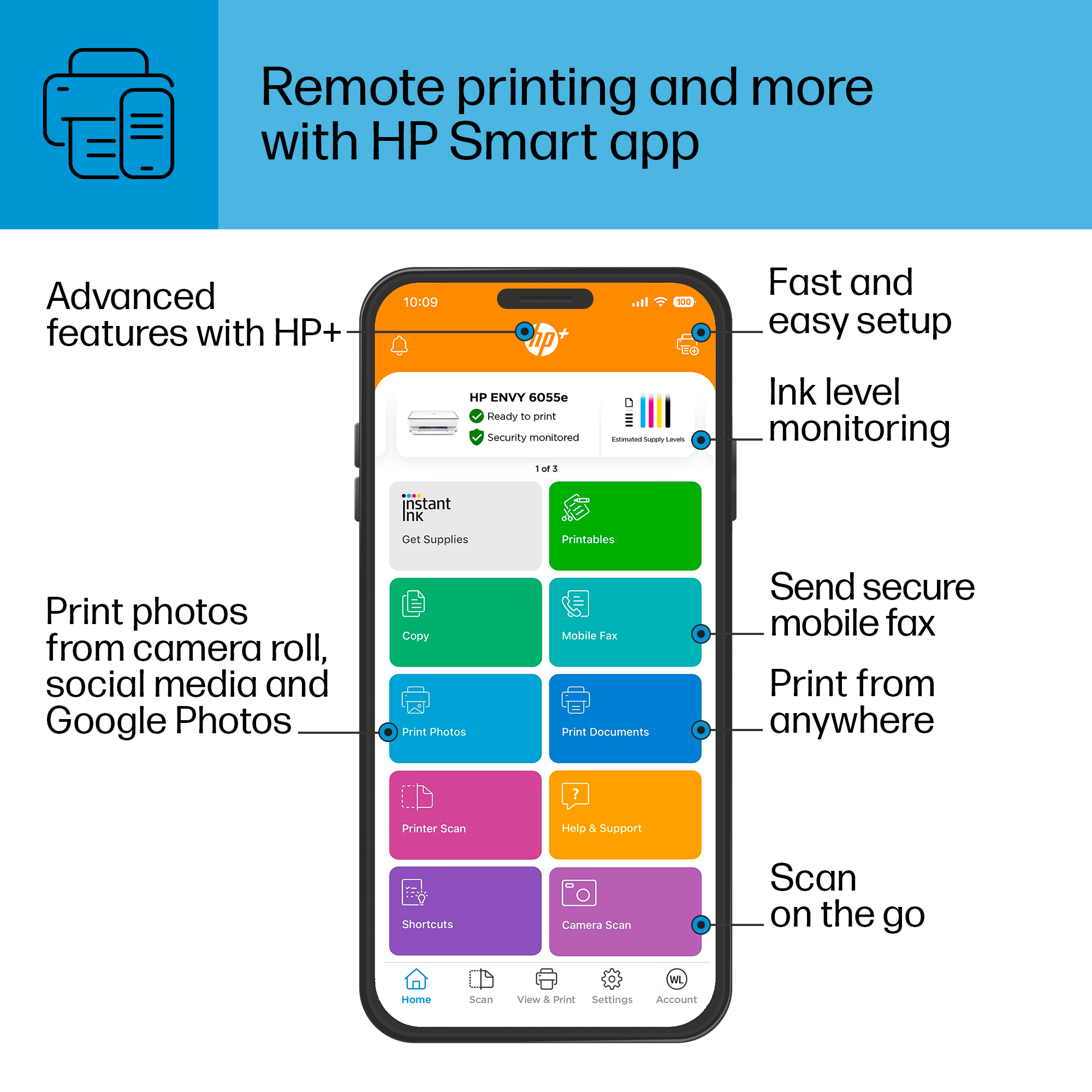 HP ENVY 6055e All-in-One Wireless Color Inkjet Printer -  3 Months Free Instant Ink with HP+ - image 16 of 19
