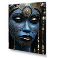 thumbnail image 2 of Designart "Traditional Beautiful African Woman in Gold & Blue II" Fashion Canvas Wall Art - Glam Blue Woman African American Entryway Wall Art Print, 2 of 6