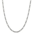 thumbnail image 1 of 925 Sterling Silver 4.75mm Figaro Chain Necklace Pendant Charm Pave, 1 of 9