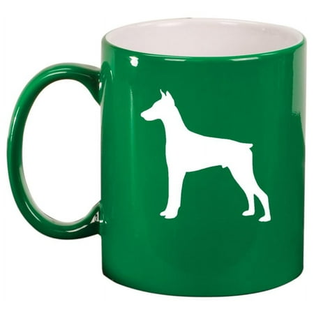 

Doberman Ceramic Coffee Mug Tea Cup Gift for Her Him Friend Coworker Wife Husband Dog Lover (11oz Green)