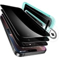 thumbnail image 1 of 3+1 Pack Ultra-Tough Tempered Glass Screen Protector Set for iPhone - Black Edge and Flawless Fit Tray, 1 Individual Camera Lens Protector, 1 of 21