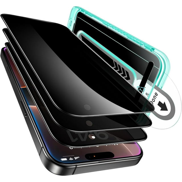 3+1 Pack Ultra-Tough Tempered Glass Screen Protector Set for iPhone - Black Edge and Flawless Fit Tray, 1 Individual Camera Lens Protector