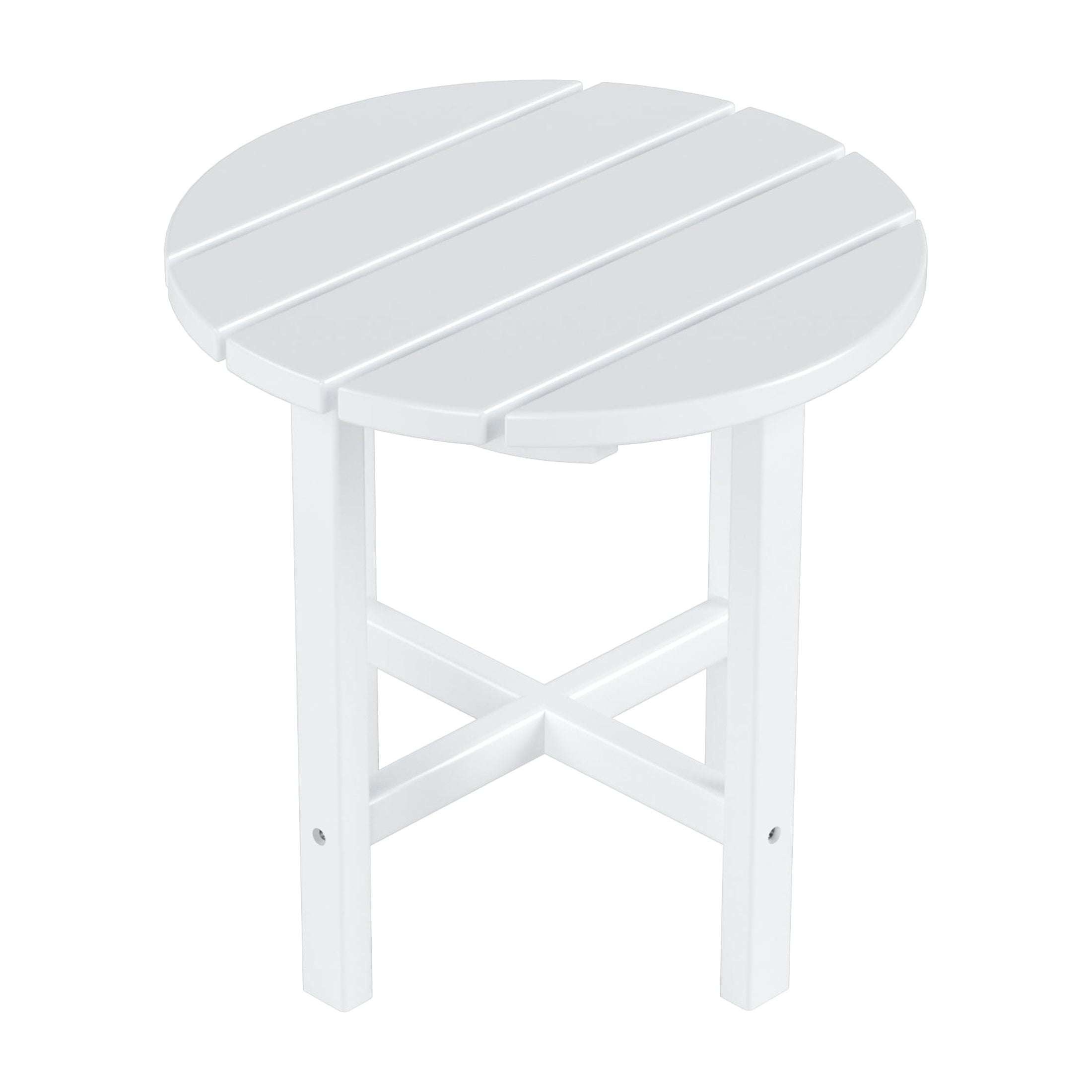 GARDEN 3-Piece Set Classic Plastic Adirondack Porch Rocking Chair w/ Round Side Table Included, Weathered Wood
