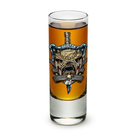 

Shot Glasses – US Marine Corps Gifts for Men or Women – Once and Always A Marine Shot Glasses – USMC Glass Shot Glasses with Logo - Set of 6 (2 Oz