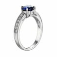 thumbnail image 2 of Heart Cut Blue Sapphire Ring, Solitaire Diamond Engagement Ring, Solitaire With Accents Diamond Ring, September Birthstone Ring, 925 Sterling Silver, 2.3 Ct Simulated Sapphire And Diamond, 2 of 4