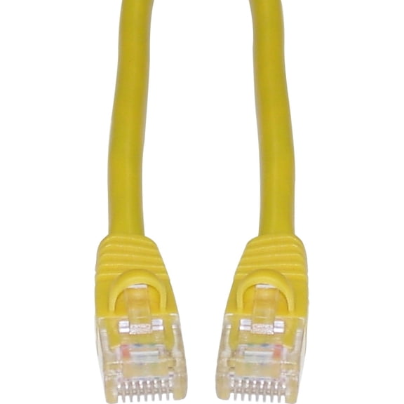 Cat5e Ethernet Cable, 24AWG, RJ45 Gold Plate Connector, ETL, 4 Pair Stranded Copper, Snagless Mold Boot Unshielded Twisted Pair (UTP) Internet Network Patch Cable, 35 Foot, Yellow, CableWholesale
