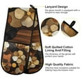 thumbnail image 2 of Yayeee Double Oven Mitt Kitchen Heat Resistant Baking 35" x7" Quilted Glove, Gold Flower, 2 of 6