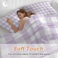thumbnail image 4 of 3 Piece Plaid Purple Rural Style,Duvet Cover Set California King,Microfiber Comforter/Quilt Cover with Corner Ties and 2 Pillowcases,Rural Abstract Geometric Lattice Soft Bedding with Zipper Closure, 4 of 8