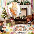 thumbnail image 4 of Round Easter Bunny Welcome Mat for Living Spaces - Absorbent Non Durable Polyester Rug Easy Clean Floor Round Shape 40CM/60CM/80CM, 4 of 6