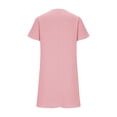 thumbnail image 6 of TaTaai Women Casual Solid Color V-Neck Short Sleeve Linen Dress with Pockets Lightweight Breathable Soft Fabric Loose Fit for Daily Home Office Outfit Gift, 6 of 6