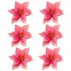 thumbnail image 1 of Paquete de 6 flores artificiales de seda de Pascua navideñas con purpurina y clips para adornos de árbol de Navidad, coronas navideñas, guirnaldas y decoración navideña de Año Nuevo., 1 of 8