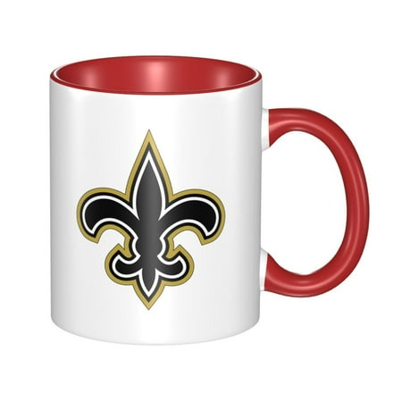 

New_Orleans_Saints 11 Oz Originality Coffee Mugs Large Water Mugs With Handle Porcelain Coffee Cup Thank You Gifts For Mom Dad And Friends Red