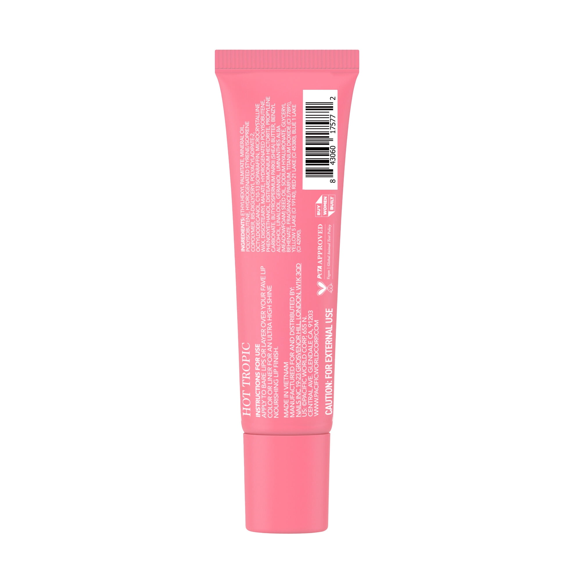 Holler Sunny Sundaze Hot Tropic Dragon Fruit Lip Butter, Hydrating Shea Butter, 0.33 fl oz