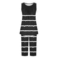 thumbnail image 1 of Summer Pajamas Womens Pajama Sets Pleated Tank Tops And Capris With Pockets Floral Soft Cute 2pcs Loungewear Features:, 1 of 5