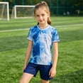 thumbnail image 6 of Weebloom Kids Boys Summer Athletic Outfit Girls Football Quick Drying Training Shirt Shorts Set Basketball Tracksuit Shorts T Shirt Sportsuit Boy Running Sports Clothes Set 7-8 Years Blue, 6 of 6