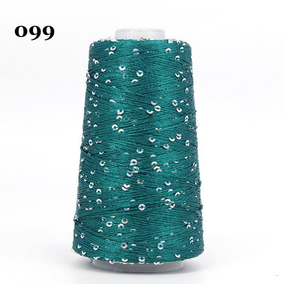 suxuMhao Sequin Yarn, 1.76oz/50g 1 Roll, Dark Green, Polyester   Cotton with Sequins, Craft Knitting Crochet Yarn, Sparkly Crochet Yarn for Crafts, Yarn for Party Decorations
