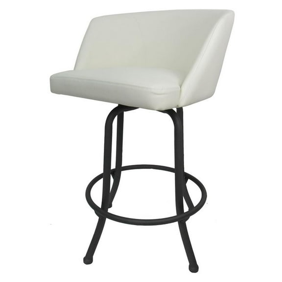 Swivel Metal Bar Stool 30" Joey - Snow White - Grey