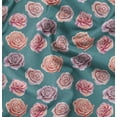 thumbnail image 1 of Soimoi Green polyester Crepe Fabric Rose Floral Decor Fabric Printed Yard 42 Inch Wide, 1 of 1