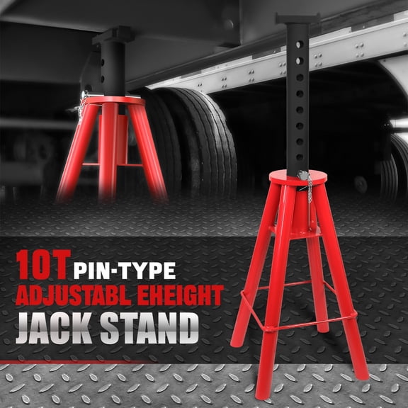 28"-47.5" Adjustable Height 10 Ton Pin-Type Car Pickup Container Jack Stand