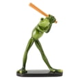 thumbnail image 4 of Estatua de rana resina deportes rana estatuilla decoración escultura estatua artesanías para jardín al aire libre patio césped bonsái porche jugar béisbol, 4 of 10