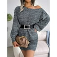 thumbnail image 4 of Women'S Casual Oversized Off-the-Shoulder Lantern Sleeve Sweater Dress Long Chunky Pullover, 4 of 8