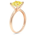 thumbnail image 2 of 2 ct Princess Cut Simulated Yellow Diamond Solitaire 14K Rose Gold Womens Engagement Ring, 2 of 3
