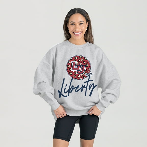 Women's Gameday Couture Ash Liberty Flames Premium Fleece Pullover Sweatshirt