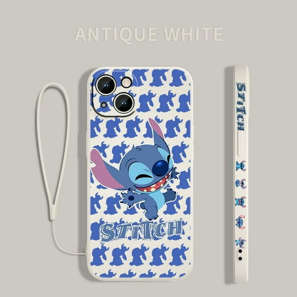 Funda Stitch The Baby Disney para Apple iPhone 14 13 12 11 Pro Max mini XS XR X 8 7 6S 6 Plus, funda líquida para teléfono con cuerda izquierda Tan Jianjun unisex