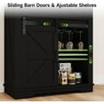thumbnail image 6 of Real Relax Coffee Bar Cabinet, Farmhouse Sideboard Buffet Cabinets with Storage, Wine Glass Rack, Sliding Barn Door, Buffet Table for Kitchen, Dining Room, Entryway, Black, 6 of 7