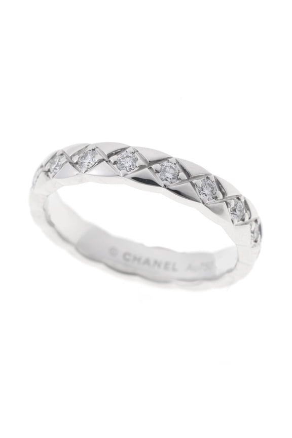 Pre-Owned Chanel Coco Crush Collection Ring Mini Model Full Diamond J11871 750 18KWG #8