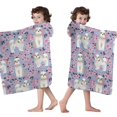 thumbnail image 4 of Bichon Dog Purple Florals Hooded Bath Towel，50"x30" for Ages 3 To 12 Kids, Quick Dry Lightweight Soft Microfiber Hood Beach Towel Cover Up for Kids, 4 of 7