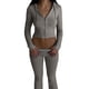 thumbnail image 1 of Gibobby Set Pants y Sudadera Mujer Traje con capucha de punto Conjunto de pantalones de manga larga de cintura alta sexy para mujer(Gris,G), 1 of 5
