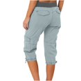 thumbnail image 4 of Pantalon Capri Cargo pour Femmes Été Décontracté Plein Air Actif Randonnée Capris Cargos avec Multiples Poches, 4 of 7
