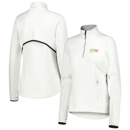 Women's Zero Restriction White Kentucky Derby 150 Sofia Quarter-Zip Pullover Top