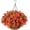 Orange, variant on Artificial Hanging Flowers in Basket, Artificial Petunias Flower Arrangement,12 inch Coconut Lining Basket with Morning Glories Fake Plants for Patio Garden Porch Deck Decoration(Red)