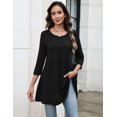 thumbnail image 5 of Zeagoo Dressy Tops for Women 3/4 Sleeve Summer Outfits Loose Fit Round Neck T Shirts Fall Dressy Blouses, 5 of 6