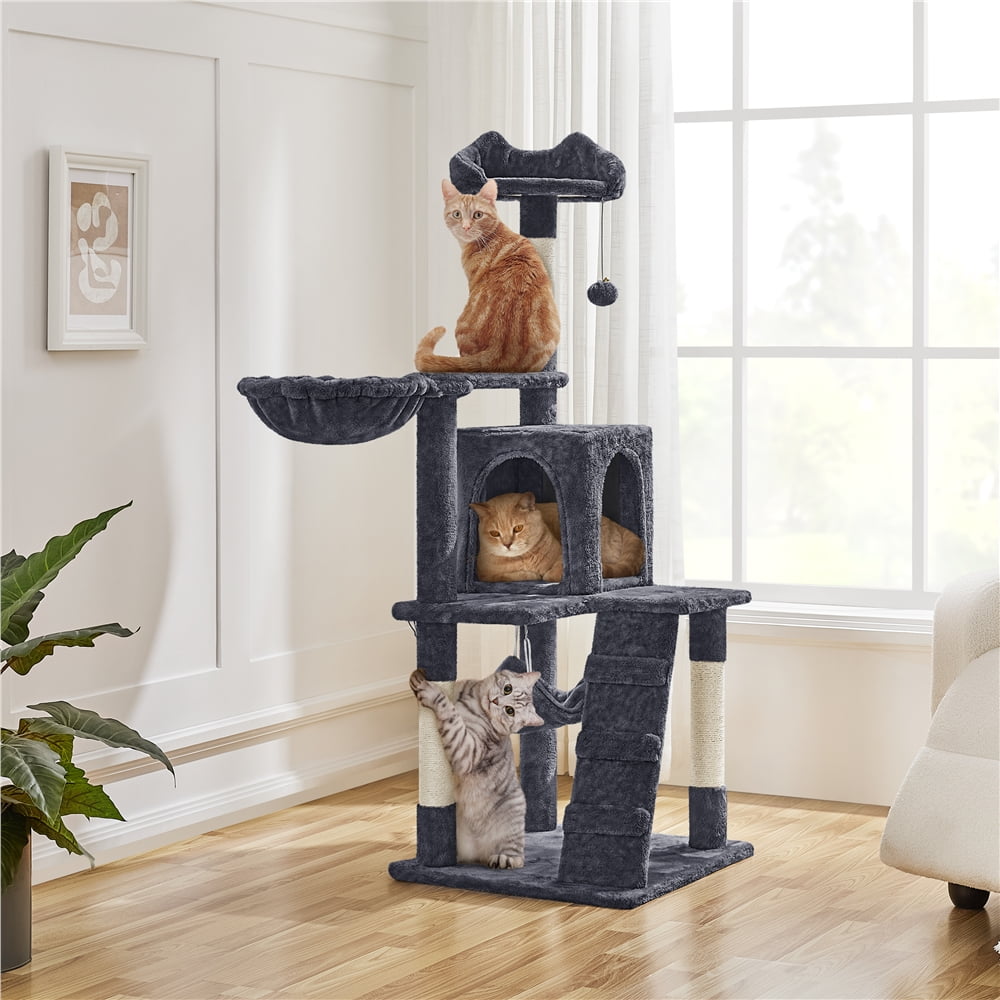 Yaheetech 53.5'' Multilevel Cat Tree Condo with Scratching Post, Dark Gray