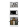 thumbnail image 2 of Pantry Cabinet For Microwave - White Color, Provides Ample Storage Kitchenware And Goods, Space Design, Easy To Put Together In Space Contents, Compact Kitchen-, Build, 2 of 3