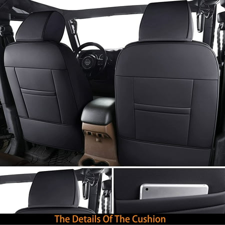 Wrangler Seat Covers Waterproof Custom Leather Front Protectors 2 Pieces Compatible With 2007 2018 Jeep Jk Jl 4dr 2dr Fit For Sahara Sport X Rubicon Pair Black Canada - 2018 Jeep Wrangler Jk Leather Seat Covers